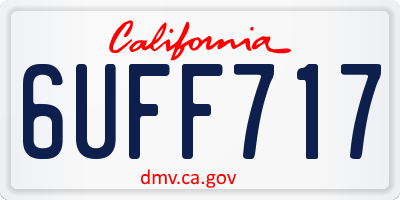 CA license plate 6UFF717