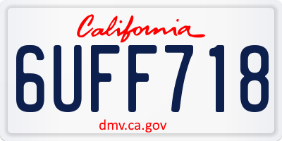 CA license plate 6UFF718
