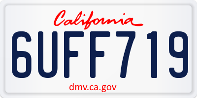 CA license plate 6UFF719