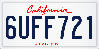 CA license plate 6UFF721