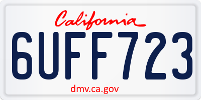 CA license plate 6UFF723