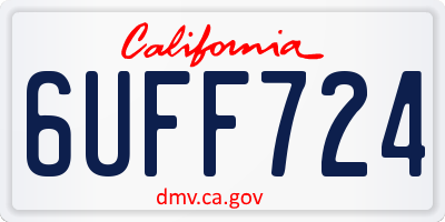 CA license plate 6UFF724