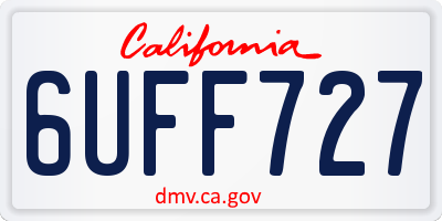 CA license plate 6UFF727