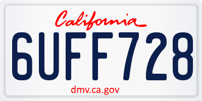 CA license plate 6UFF728