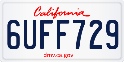 CA license plate 6UFF729