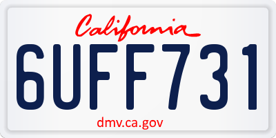 CA license plate 6UFF731