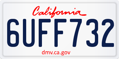 CA license plate 6UFF732