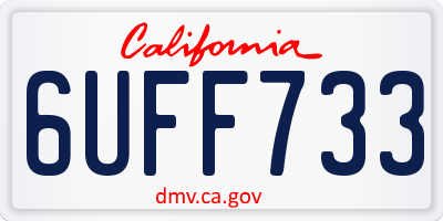CA license plate 6UFF733