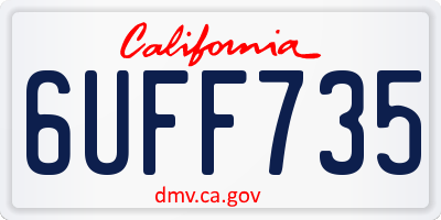CA license plate 6UFF735