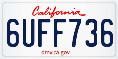 CA license plate 6UFF736
