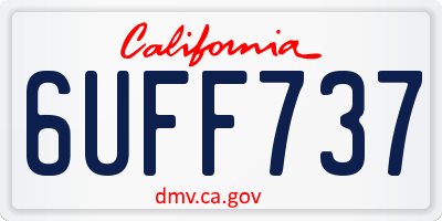 CA license plate 6UFF737