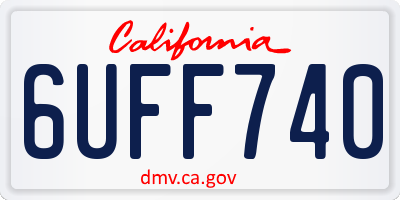 CA license plate 6UFF740