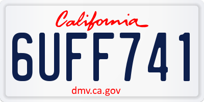 CA license plate 6UFF741