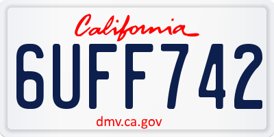 CA license plate 6UFF742