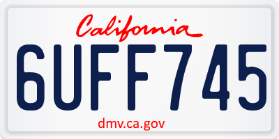 CA license plate 6UFF745