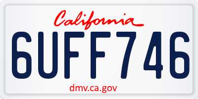 CA license plate 6UFF746