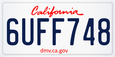 CA license plate 6UFF748