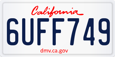 CA license plate 6UFF749