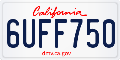 CA license plate 6UFF750