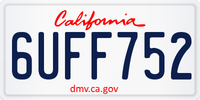 CA license plate 6UFF752