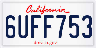 CA license plate 6UFF753
