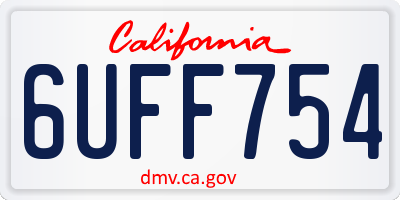 CA license plate 6UFF754