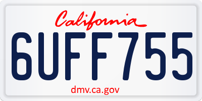 CA license plate 6UFF755