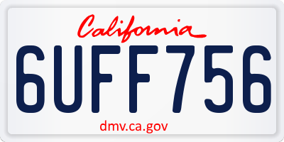 CA license plate 6UFF756