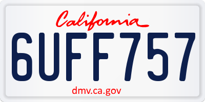 CA license plate 6UFF757