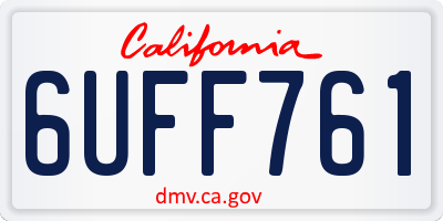 CA license plate 6UFF761