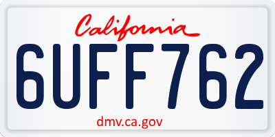 CA license plate 6UFF762