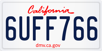CA license plate 6UFF766