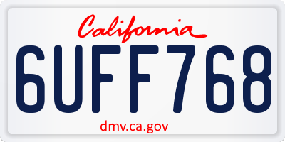 CA license plate 6UFF768