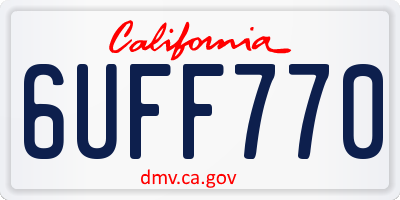 CA license plate 6UFF770