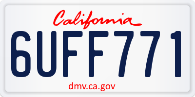 CA license plate 6UFF771