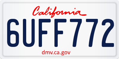 CA license plate 6UFF772