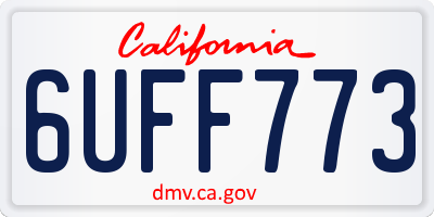 CA license plate 6UFF773