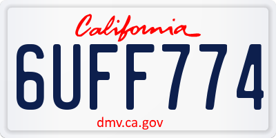 CA license plate 6UFF774