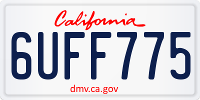 CA license plate 6UFF775