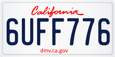 CA license plate 6UFF776