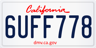 CA license plate 6UFF778
