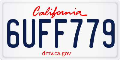 CA license plate 6UFF779