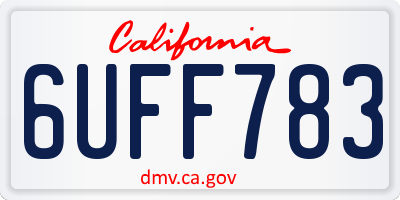 CA license plate 6UFF783