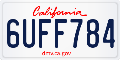 CA license plate 6UFF784