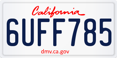 CA license plate 6UFF785