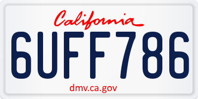CA license plate 6UFF786