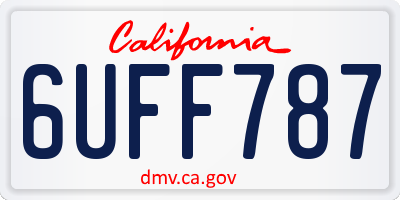 CA license plate 6UFF787
