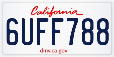 CA license plate 6UFF788