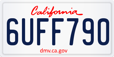 CA license plate 6UFF790