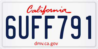 CA license plate 6UFF791